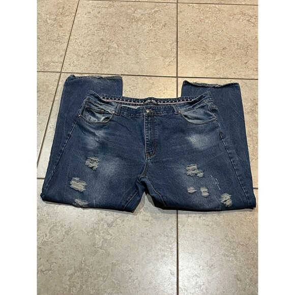 City Ink Jeans Men's  Size: 46  Blue Distressed RN 0103407 - Picture 1 of 5